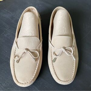 Mercanti Fiorentini Light Beige Suede Moc Toe Driving Loafers 11 B